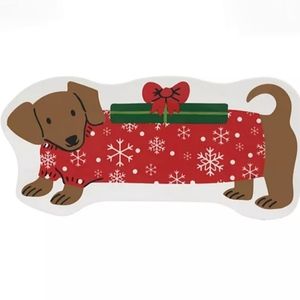 🎅 Saint Nicholas Square Dachshund Melamine Platter